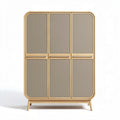 Wooden wardrobe with beige doors and storage space 120 x 50 x 180cm