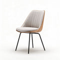 Modern dining chair with wooden backrest and fabric seat 45 x 50 x 85cm