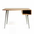Modern wooden desk with metal legs and built-in storage 120 x 60 x 75cm