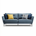 Modern blue fabric sofa with pillows suitable for living room 210 x 90 x 85cm